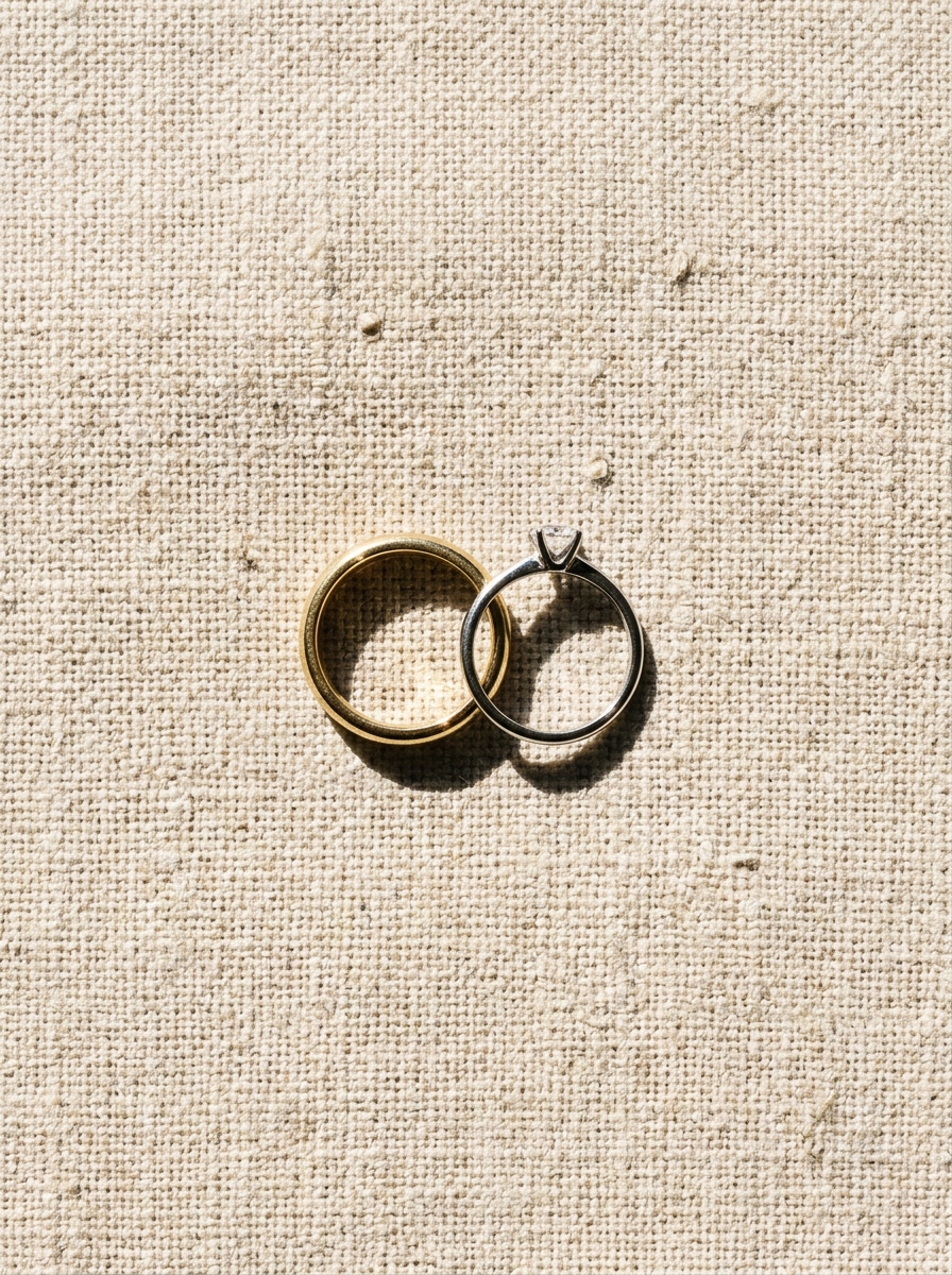 Cincin pernikahan Dean dan Kirana di bawah sinar matahari